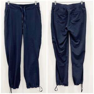 Athleta Midtown Trouser Pants Drawstring Jogger Pull-On Athleisure 6 Blue